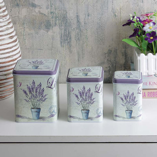 Lilac Storage Tins  | Set of 3