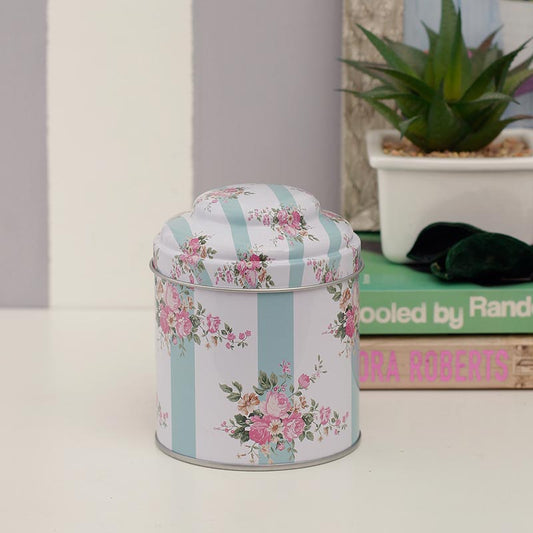 Floral Metal Tin Canister