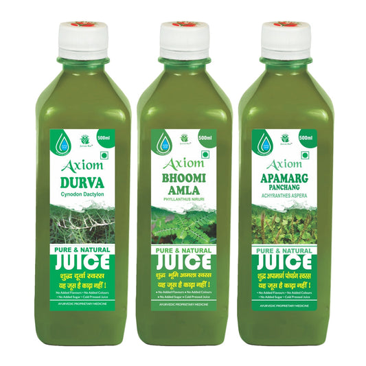 Axiom Acidity Combo of (Durva Juice+ Bhoomi Amla Juice + Apamarg Juice)