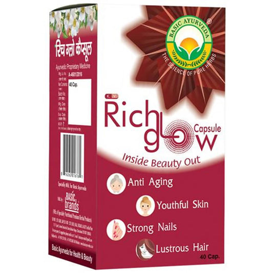 Basic Ayurveda Rich Glow Capsules - 40 Capsules