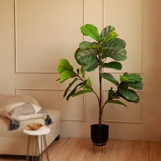 The Ivory Coast | Artificial Fiddle Leaf Fig Floor Plant with Pot | 4ft, 5ft