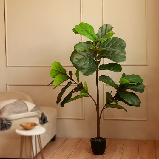 The Ivory Coast | Artificial Fiddle Leaf Fig Floor Plant with Pot | 4ft, 5ft