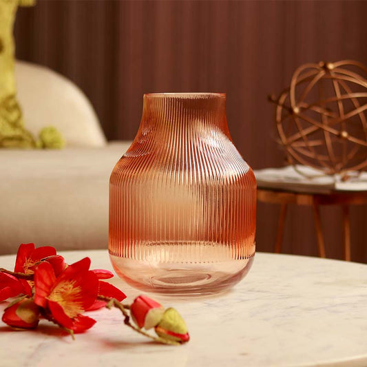 The Petite Arc Tangerine | Amber Glass Vase