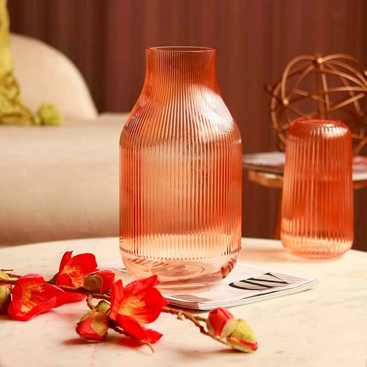 The Arc Tangerine | Amber Glass Vase