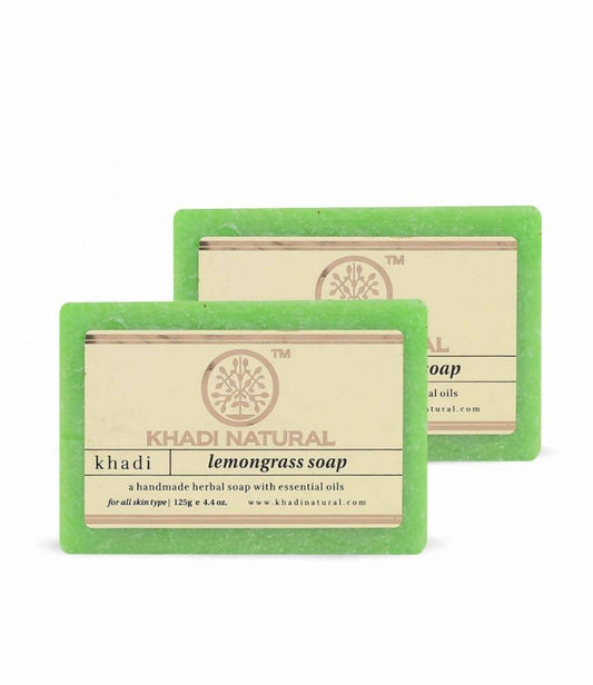 Khadi Natural Herbal Lemongrass Soap - 125 gm - Pack of 2