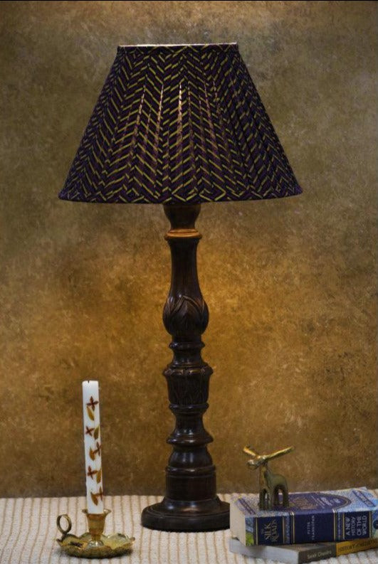 Black Chevron Block Print Pleated Empire Lampshade