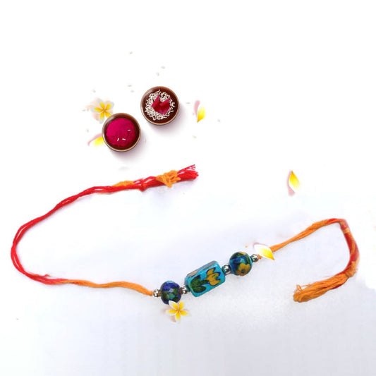 Light Blue Pottery Rakhi