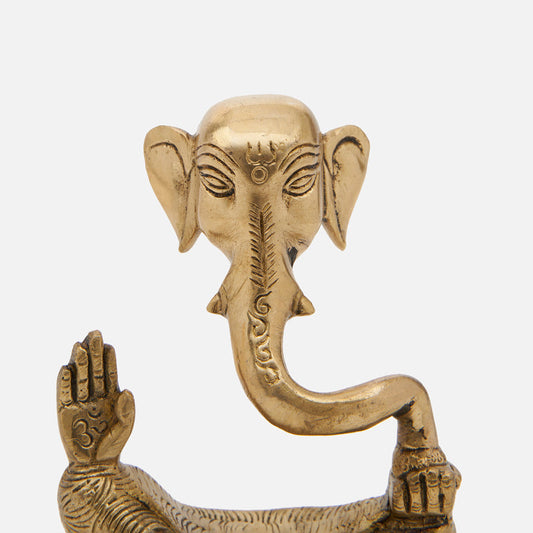 Brass Sitting Lord Ganesha Table Top Accent