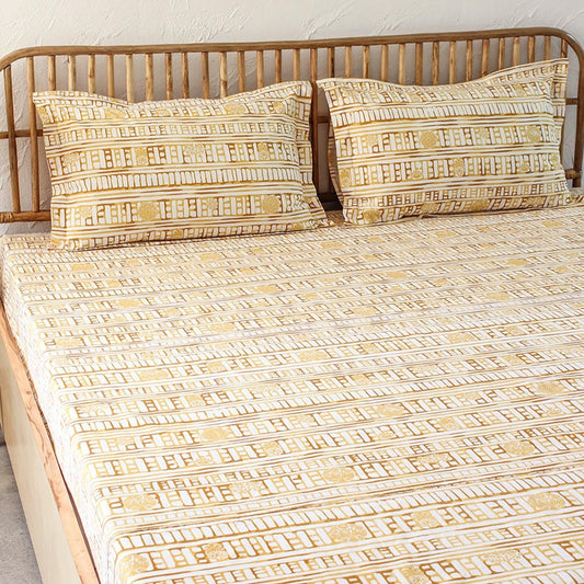 Sanchi | Double Bedsheet & 2 Pillow Covers  | Multiple Colors