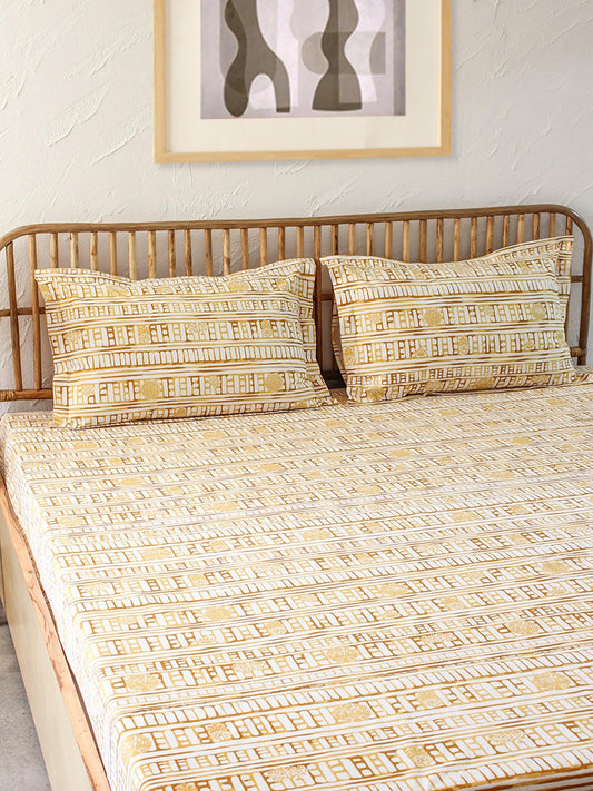 Sanchi | Single Bedsheet & 1 Pillow Cover | Multiple Colors