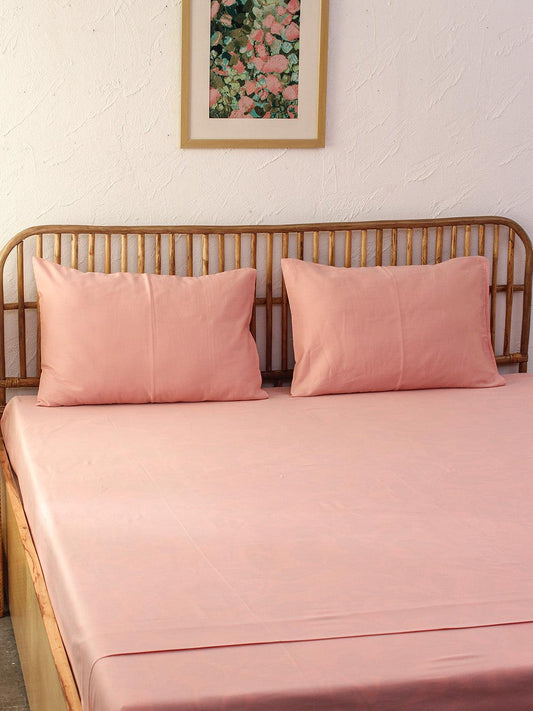 Shobhanjan | Pink Bedsheet & 2 Pillow Covers | Multiple Sizes