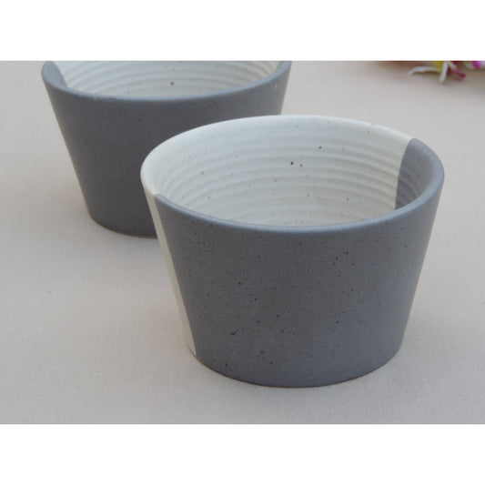 Half N Half Grey Bowls | Set of 2