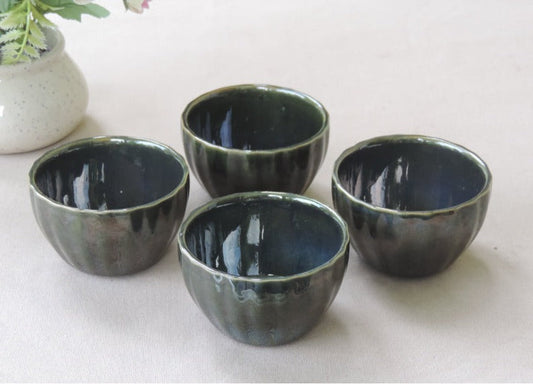 Green Ceramic Bowls | Set of 4