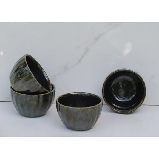 Green Ceramic Bowls | Set of 4