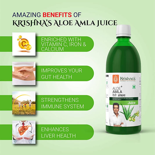 Krishna's Herbal & Ayurveda Aloe+ Amla Juice - 500 ml