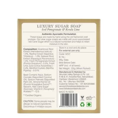 Forest Essentials Luxury Sugar Soap Iced Pomegranate & Kerala Lime