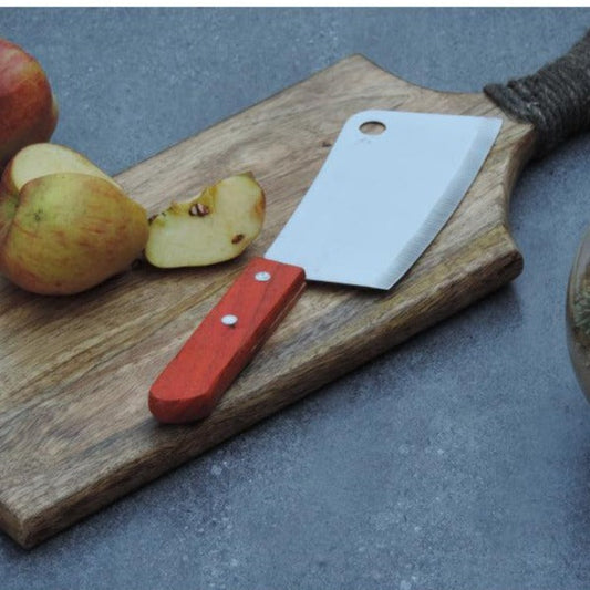 Wooden Chopping Board with Grey Handle