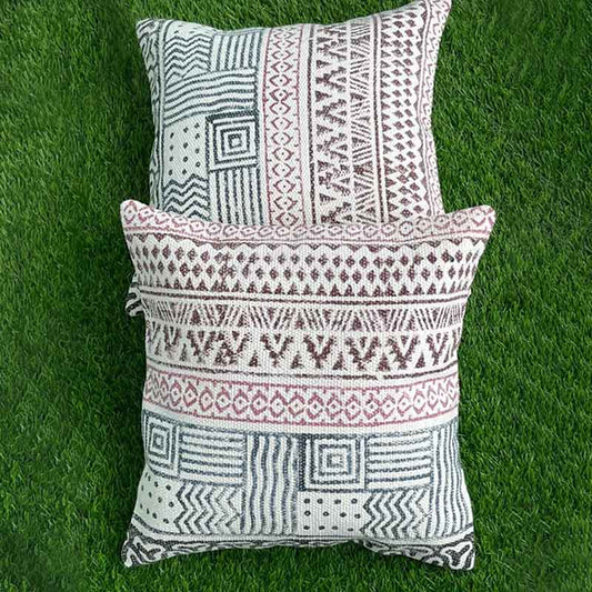 Black Aztec Cushion Covers | Set of 2 | 16x16 Inches