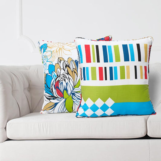 Reo  Printed Cushion Covers | 12 x 12 Inch | Set Of 2