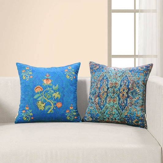 Felicia  Foloral Design Cushion Covers | 16 x 16 Inch | Set Of 2