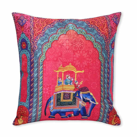 Pablo Ethnic Design Silk Dupion Cushion Covers | 16 x 16 Inch | Set Of 2