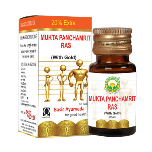 Basic Ayurveda Mukta Panchamrit Ras - 30 Tablets