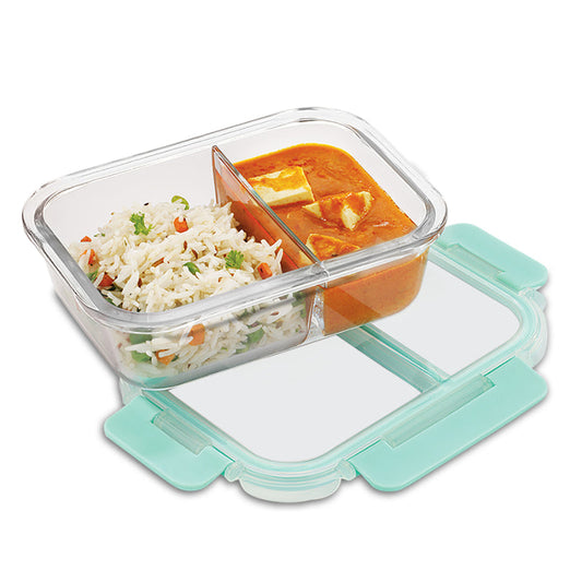 Clora Safe Glass Lunch Box with Break Free Detachable Lock