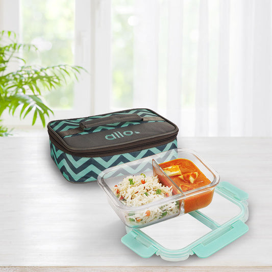 Mavi Safe Glass Lunch box with Break Free Detachable Lock