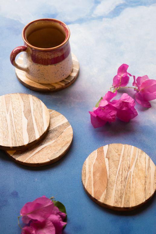 Round Wood Coaster | Set of 4