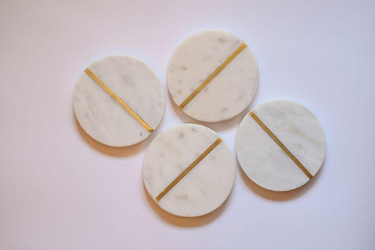 Round Marble Coaster | Set of 4