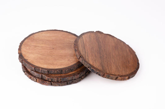 Wooden Bark Coaster | Set of 4