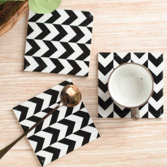 Wooden Zebra Coaster | Set of 6