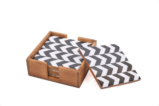 Wooden Zebra Coaster | Set of 6