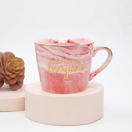 Marble Finish Tea & Coffee Mugs | Set of 2 | Multiple Colors