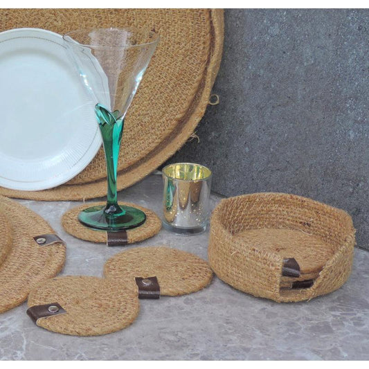 Terran Jute Coaster Set | Set of 6 | Multiple Designs