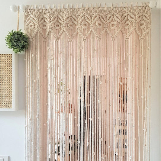 Macrame Rope Curtain with Petals and Arch design