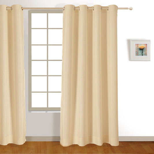 Ivory Polyster Blackout Solid Design | 5 Ft, 7 Ft, 9 Ft | Set of 2