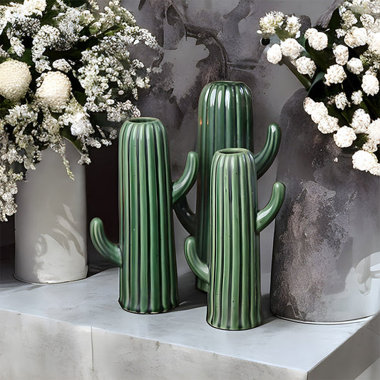 Cactus Green Vases | Set Of 3