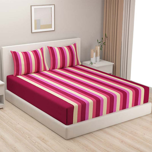 Maroon Magical Linea Cotton Bedding Set | Double Size