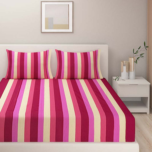 Maroon Magical Linea Cotton Bedding Set | Double Size