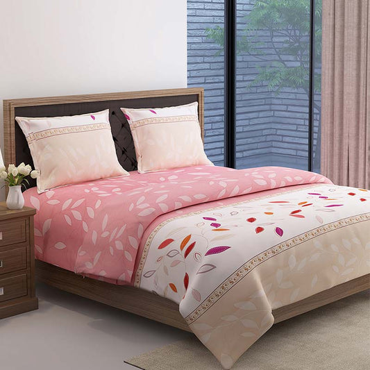 Leaf Design Grand Opal Cotton Bedding Set | Double Size