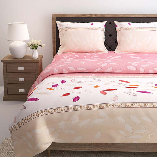 Leaf Design Grand Opal Cotton Bedding Set | Double Size