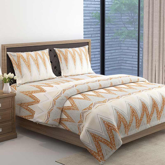 Light Brown Grand Opal Cotton Bedding Set | Double Size