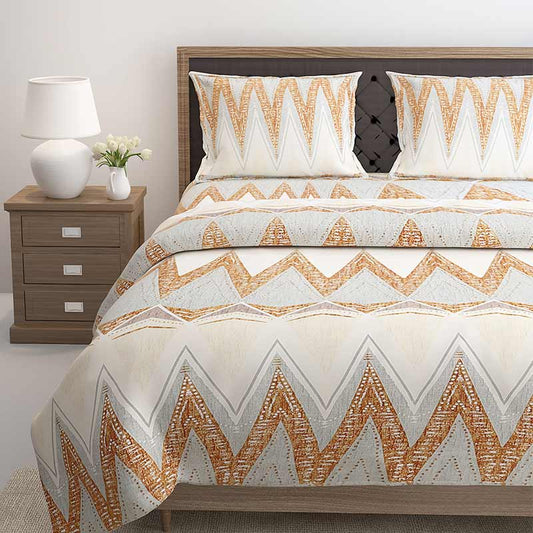 Light Brown Grand Opal Cotton Bedding Set | Double Size