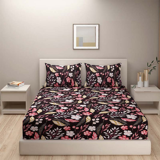 Black Grand Opal Cotton Bedding Set | Double Size