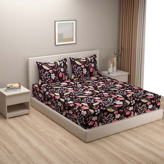 Black Grand Opal Cotton Bedding Set | Double Size