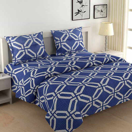 Blue Grand Opal Cotton Bedding Set | Double Size