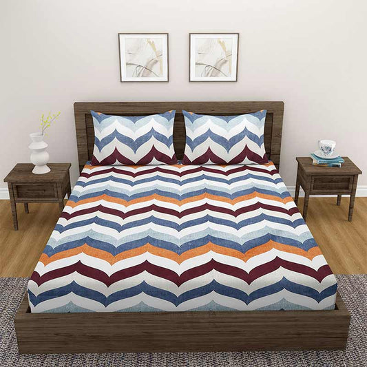 Blue Grand Opal Cotton Bedding Set | Double Size