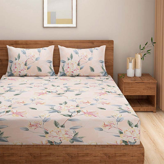 Selena Beige Grand Opal  Cotton Bedding Set | Double Size