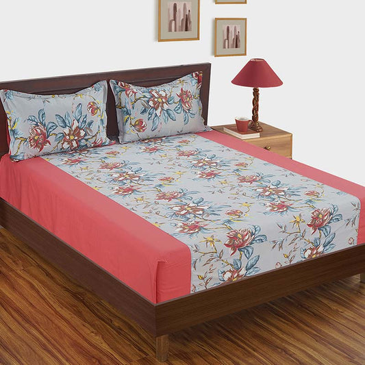 Red Paradise Cotton Bedding Set | Double Size